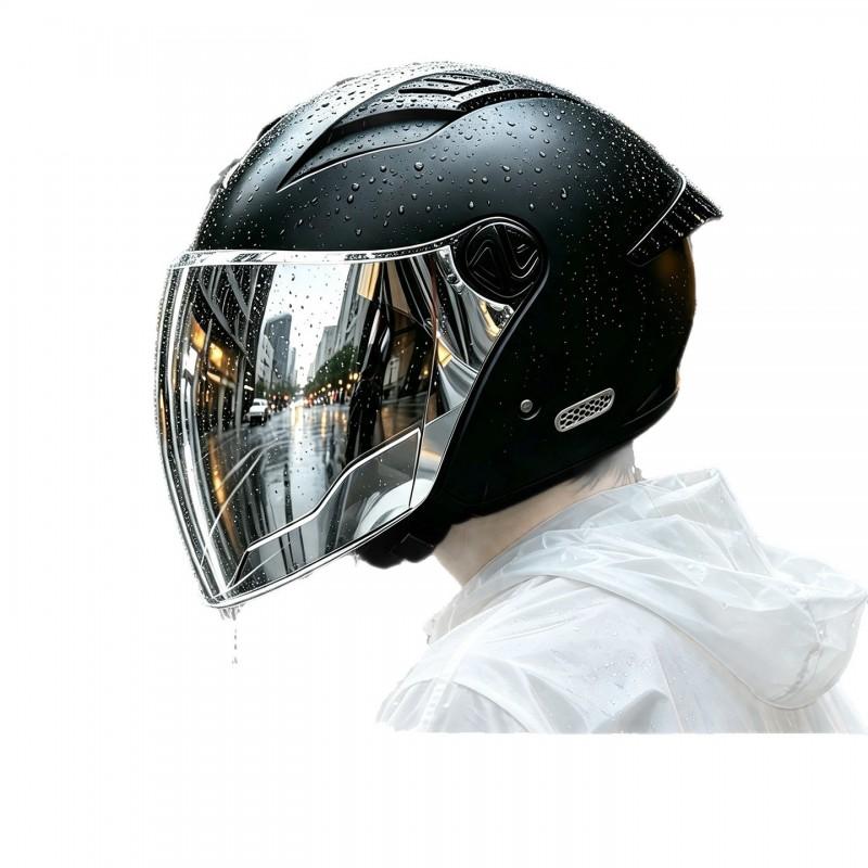 3C Certified Motorcycle Half Helmet With Removable Visor Electric Scooter Riders Unisex ABS Material Ventilated