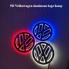 VW 11cm 5D Logo Light LED Rear Badge Light Front Grille For VW CC Bora Golf Jetta POLO MAGOTAN Passat Logo Light  Trunk StickerKD5
