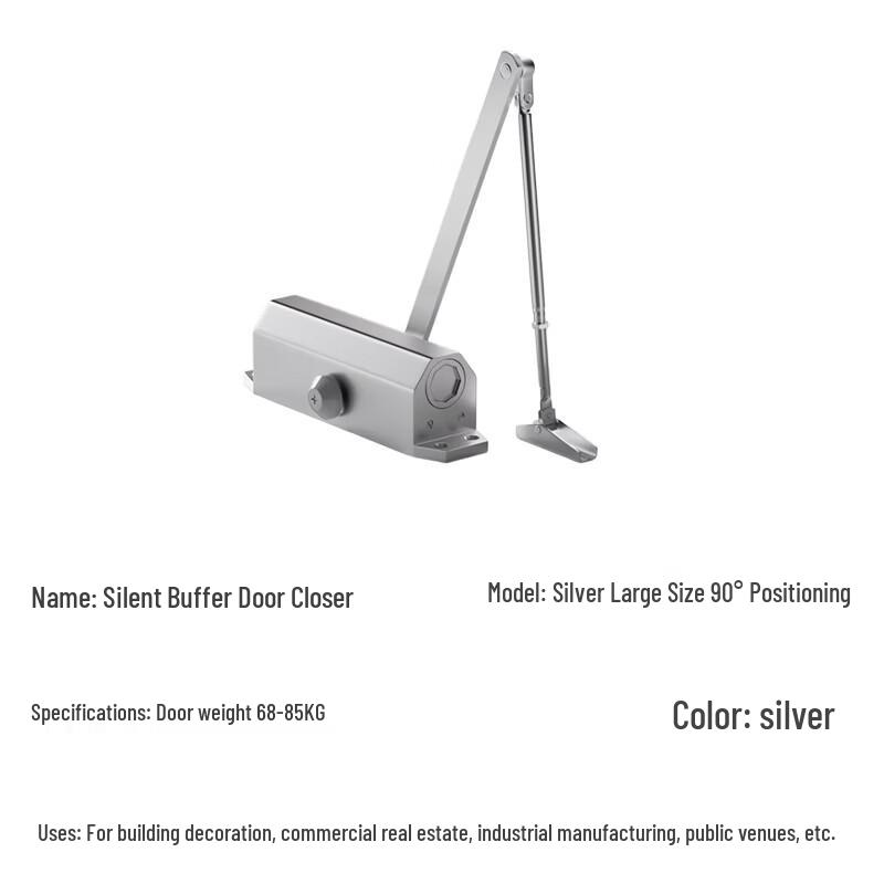 Yanu Silent Buffer Door Closer with 90° Hold-Open