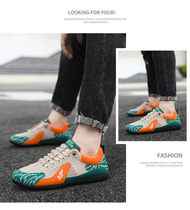 Men's Breathable Mesh Sports Casual Shoes - Soft Sole, Non-Slip, Trendy Summer Driving Sneakers