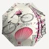 1PC Paris Bicycle Umbrella-8-Rib Reinforced, Automatic Open, Lightweight & Durable, Cute Fashion Accessory for Outdoor-A1280