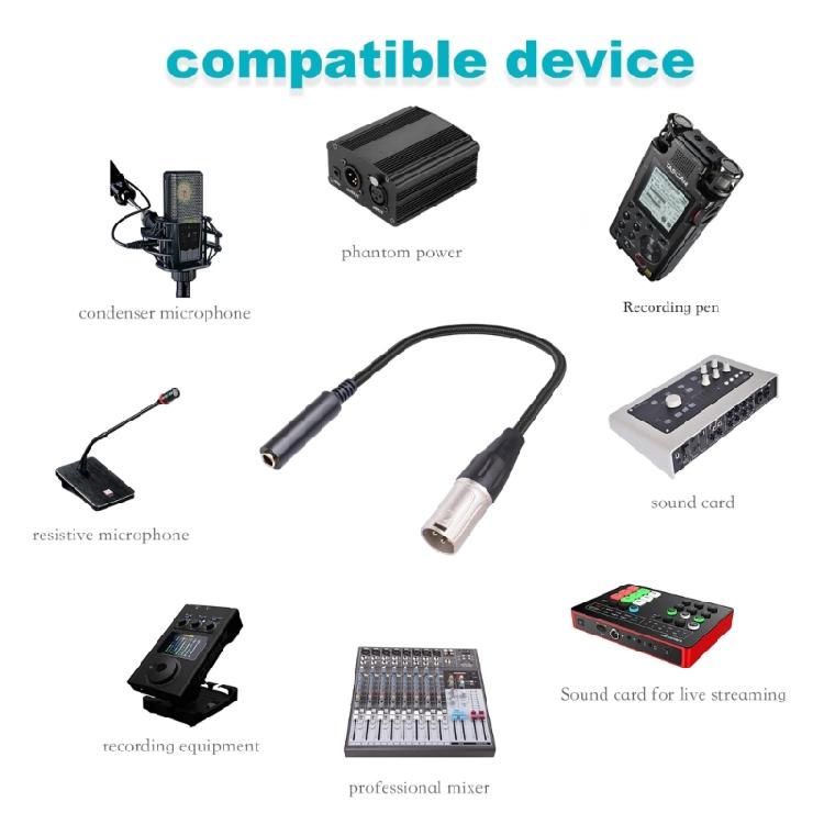 6.35 Female Connector to XLR Male Plug Adapter Cord Line for Mixing Console Mic