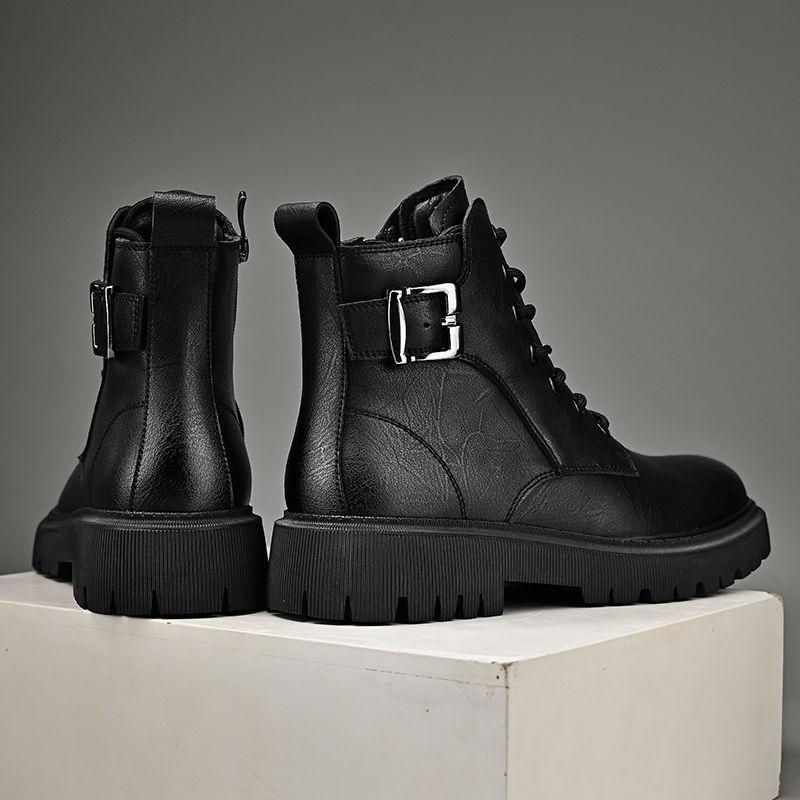 Leather Martin Boots Men's Motorcycle Boots Single Boots Thick Sole