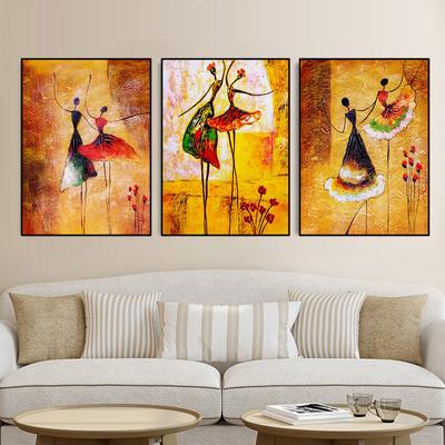 Abstraktné dievča tancuje balet Olejomaľba na plátne Farebné plagáty a obrazy Nástenné obrazy Obývacia izba Home Decor Bez rámu