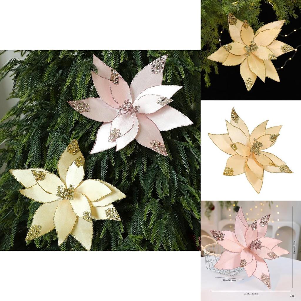 Christmas Artificial Flower Garland With Fabric Material For Holiday Decor