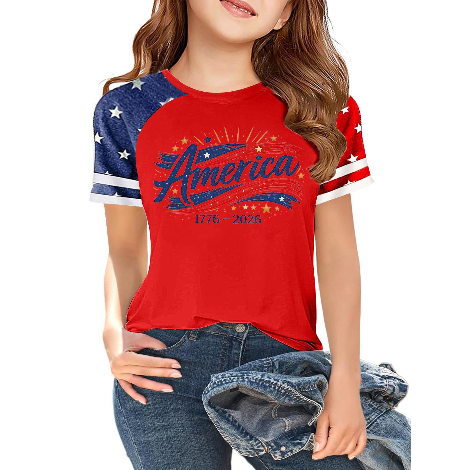 

Youth Short Sleeve Casual T Shirt Crew Neck Printed Graphic Tee Lightweight Comfortable Fit Soft Fabric 120