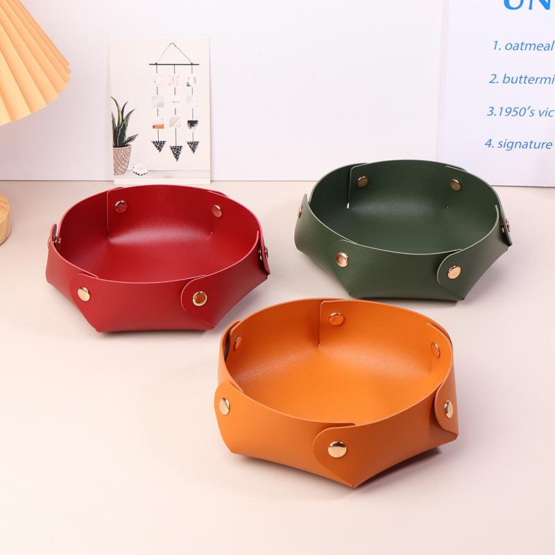 Desktop-Speicherfach PVC-Schlüssel Kosmetik Schmuck Box Home Veranda Schutt Dekoration Tablett Abnehmbare kleine Objekte Organizer