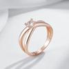 Simple Glossy Cross Rings For Women Fashion  Rose Gold Color With Natural Zircon Accessories Daily Fine Jewelry