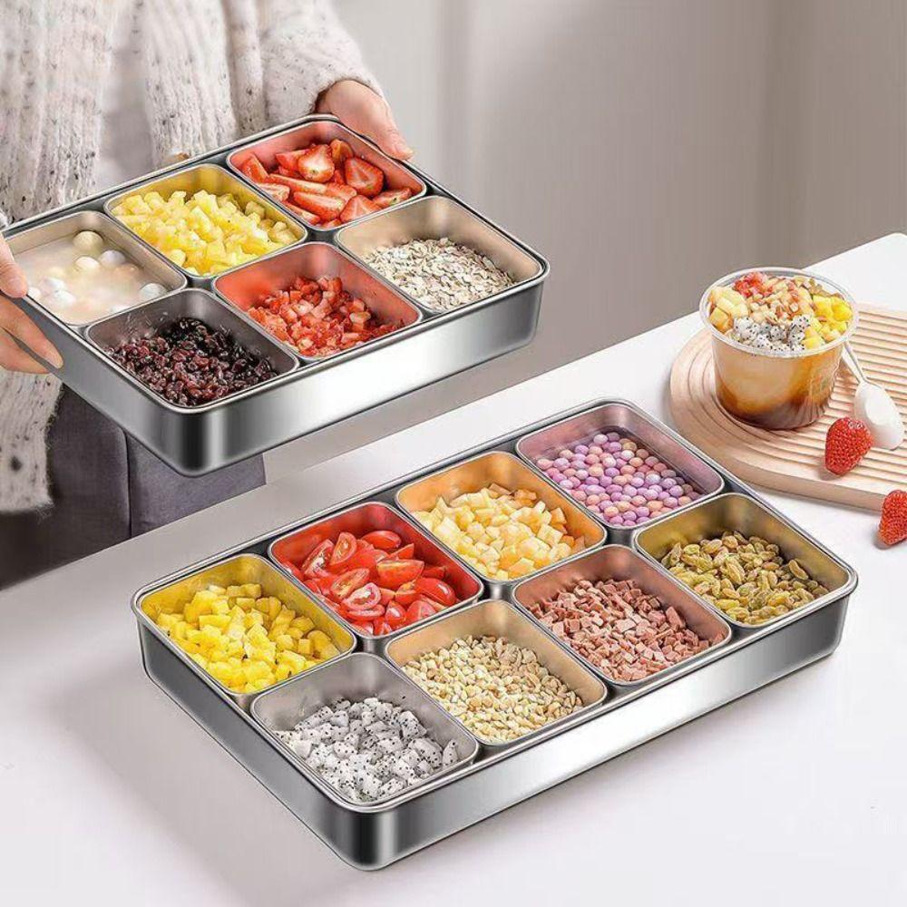 Stainless Steel Storage Seasoning Box PC Cover Condiment Organizer  Restaurant