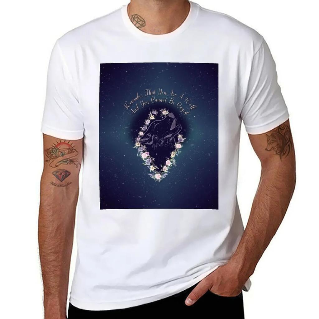 ACOWAR - Wolf T-Shirt Heavyweights Anime Clothes Luxury Designer Fitted T Shirts for Men