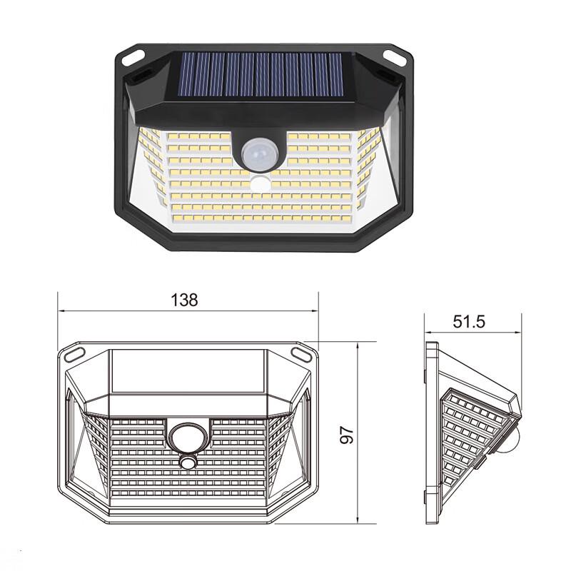 NuFeng Outdoor Solar Motion Sensor Wall Light