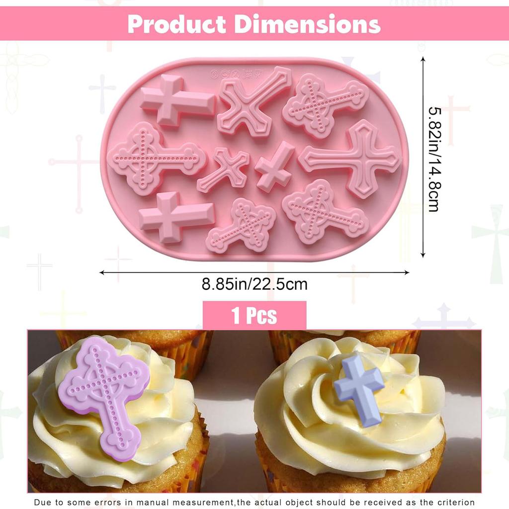 1 Pcs 10-Cavity Cross Shaped Silicone Mold-Versatile Tray for Handmade,Biscuit,Candy,Chocolate,Fondant,Cake&Resin Jewelry Making