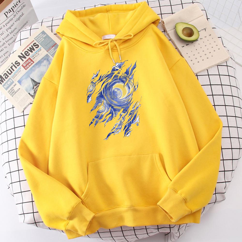 Vincent Van Gogh Noapte înstelată Pianting Hanorac Bărbați Minunat de stradă Hanorac casual Grafic Haine amuzant largi