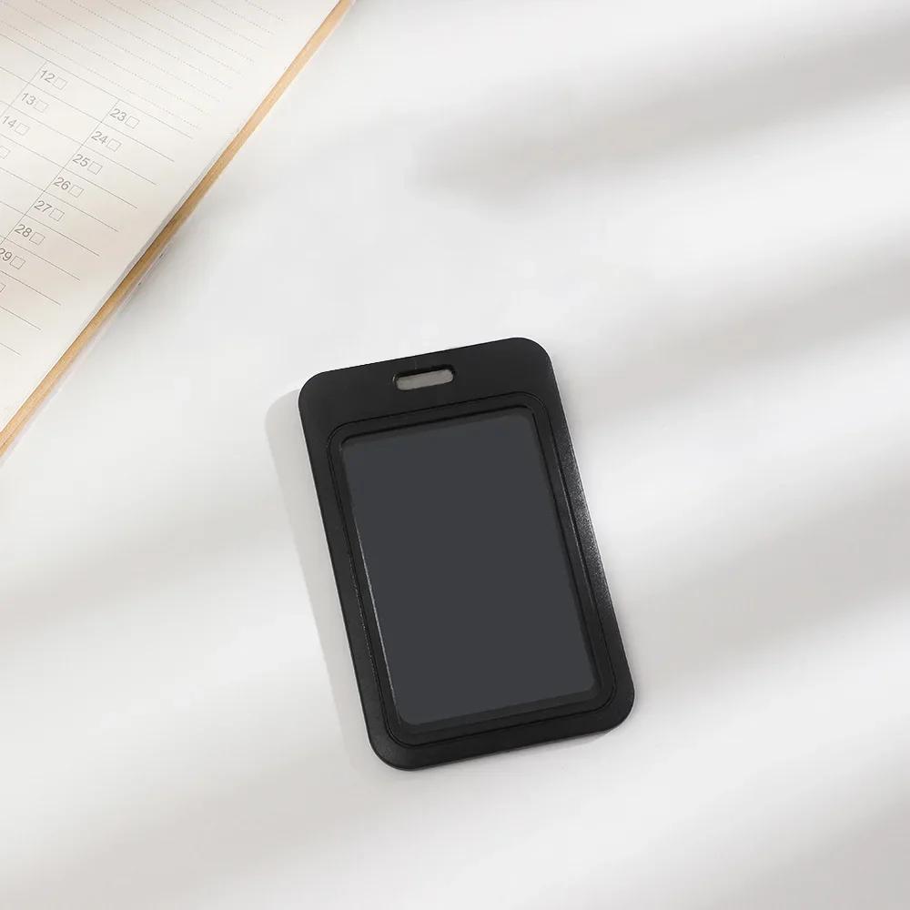 

Black Fashion Card Cover Women Men Lanyard Work ID Card Holder Case Business Work Card ID Badge Holder Bags Case