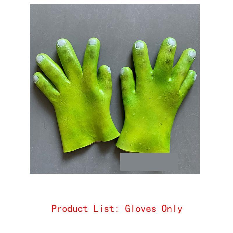 Film Groen Monster Koning Shrek Cosplay Masker Hoofdtelefoon Handschoenen Halloween Make-up Balfeest Grappig Volwassen Latex Cartoon Nieuw One Size