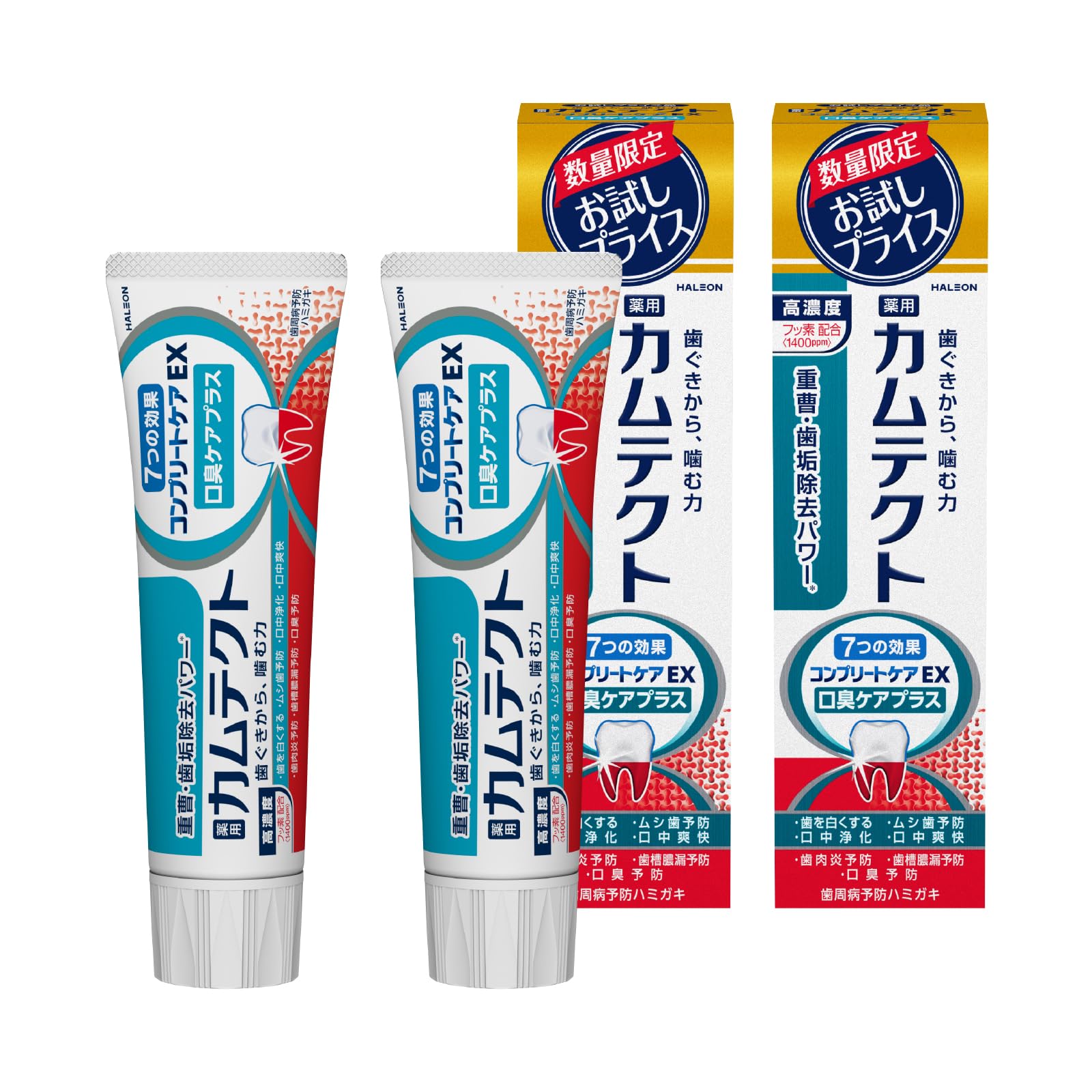 

[Quasi-drug] Camtect Complete Care EX Bad Breath Care Plus Toothpaste Prevents periodontal disease (gingivitis and pyorrhea) Trial product 95g 2