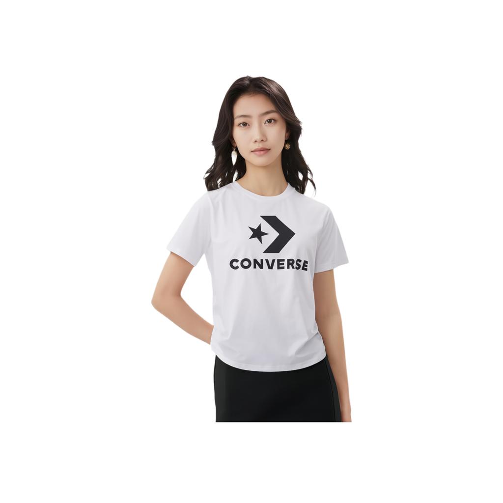 New Converse Set-in Sleeve T-Shirt Unisex White 10025458-A03