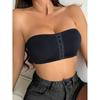 Sexy Strapless Front-Button Push-Up Wire-Free Bandeau for Layering or Solo Wear