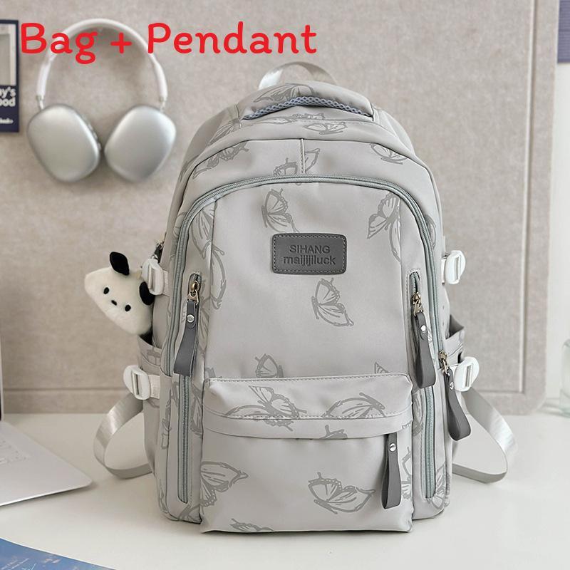 Sweet Butterfly Pattern Student Backpack With Padded Shoulder Straps For Education
