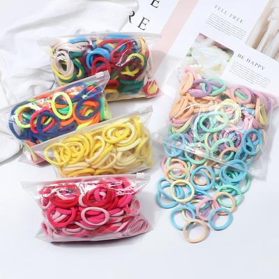 100/200 STÜCKE 4cm Elastische Haargummis Bonbonfarben Haargummis für Mädchen Kinder Stirnband Bunte Haaraccessoires Kopfschmuck