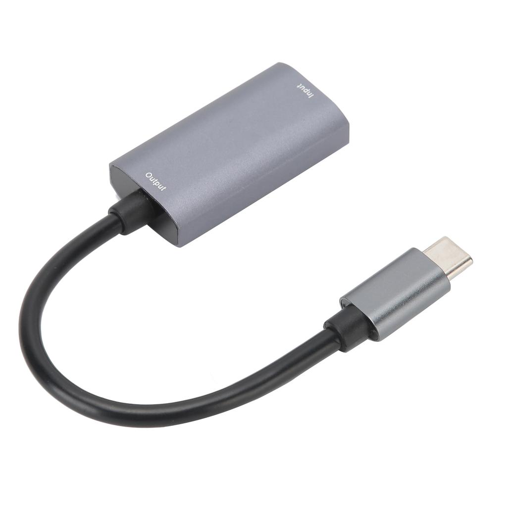 Portable Video Capture Card Equipment HDMI F To Type C M Maximum Support 1080P Gray
