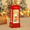 24TE Christmas Red Phone Booth Lantern Vintage Led Light Ornament Decor for Home Festival Birthday Party Background Decor