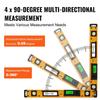 Magnetic Torpedo Level, 600mm, LED Backlit Screen Mechanical Bubble Vials Ruler for 0-360 Degree, Gravity Sensor Aluminum Alloy Leveler Tool w/