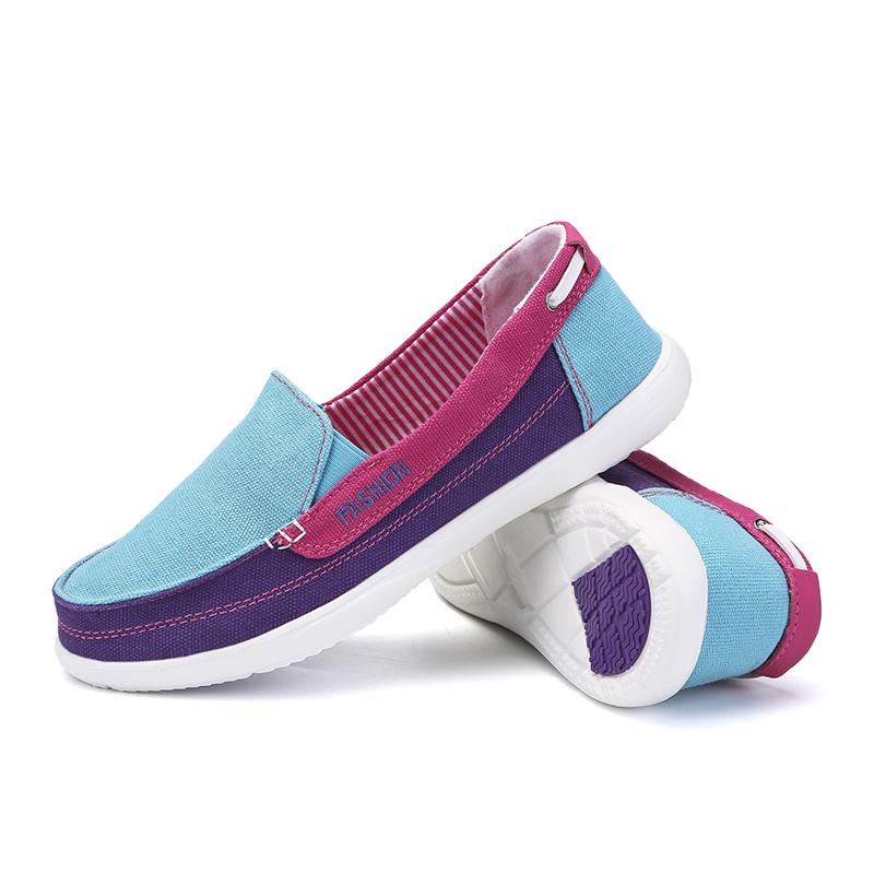 Mode Frauen Leinwand Freizeitschuhe Loafers Slip On Driving Schuhe Mokassins Frauen Wohnungen Schuhe