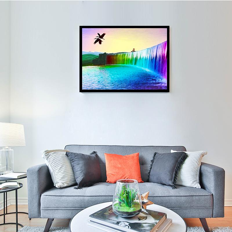 DIY 5D Diamond Painting Waterfall Landscape Handicraft Full Round Resin Diamond Embroidery Cross Stitch Mountain Wall Art