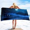 Microfiber Moon Beach Towel Oversized,Quick-dry Bath Towel,Super Absorbent Beach Towels Sandless for Bathroom Swim Sport Shower