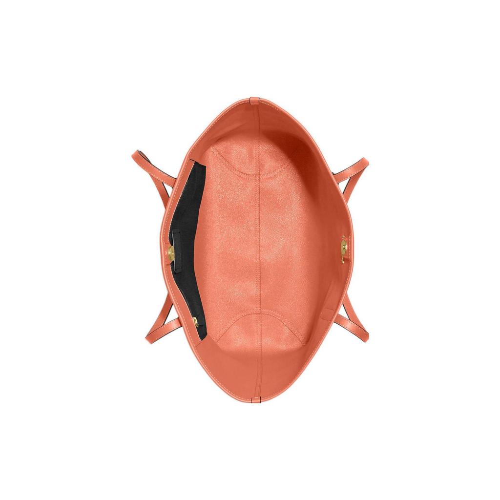 Coach City 33 Classic Monogram Snap Closure PVC Tote Bag Women tote Khaki Light-Coral 5696-IMVH0