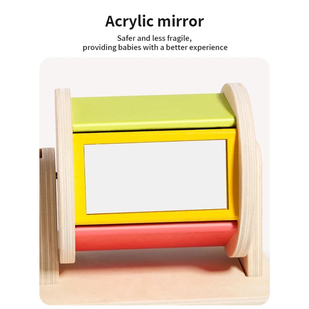 Montessori-Drehtrommel aus Holz für Babys – Frühförderung von 1- bis 3-Jährigen – Entwicklungsförderndes Weihnachtsgeschenk