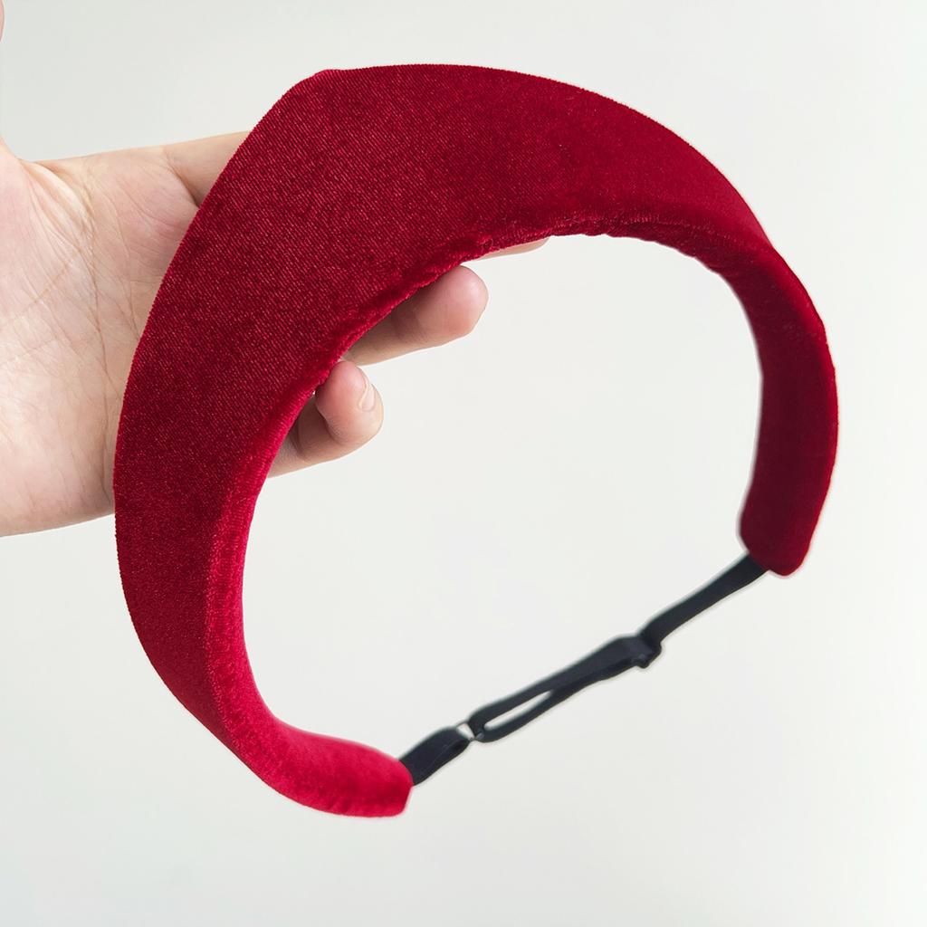 Vintage Velvet Crown Headband Temperament Crown Simple Anti Slip Adult Hair Clip Wide Edge Headband Girls Hair Styling Accessory