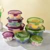 4Pcs Plastic Bowls with Lid Leakproof Food Storage Container Meal Prep Containers Bento Box, Microwave-Safe Round Lunch Boxes