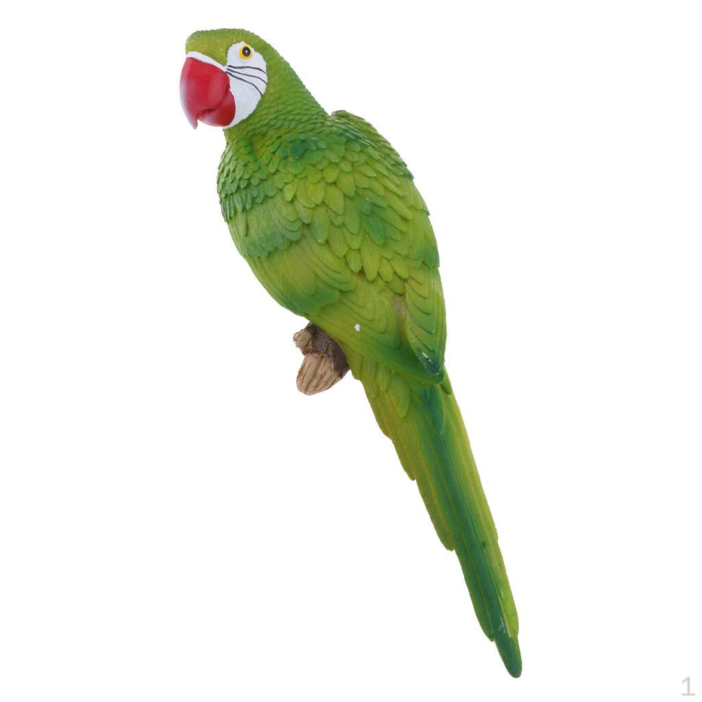 Feathered Birds, Resin Parrot Statues Landscape Animal Ornaments Crafts, Garden & Yard Decoration -