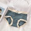Underpants for Women Low Waisted Briefs with Black Fungus Edges Cute Simple Modal Breathable Triangle Underwear Panties
