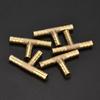 5pcs Brass T 3-Way Hose Joiner Fittings Barbed Connector   Water Oil Gas Fuel (6mm)