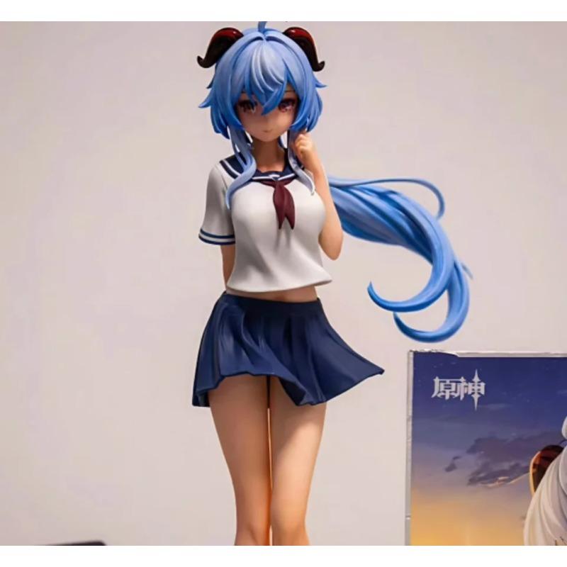 Genshin New Impact Figure Ganyu Figure School Uniform Ganyu Figurine Beautiful Girl Gk Statue Model Collect Ornament Toys Gifts