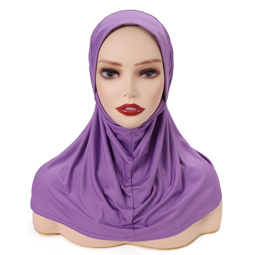 Stretch Turban Cap Hijab Islamic Full Cover Underscarf Bonnet Ready To Wear Snap Fastener Instant Hijab For Muslim Women