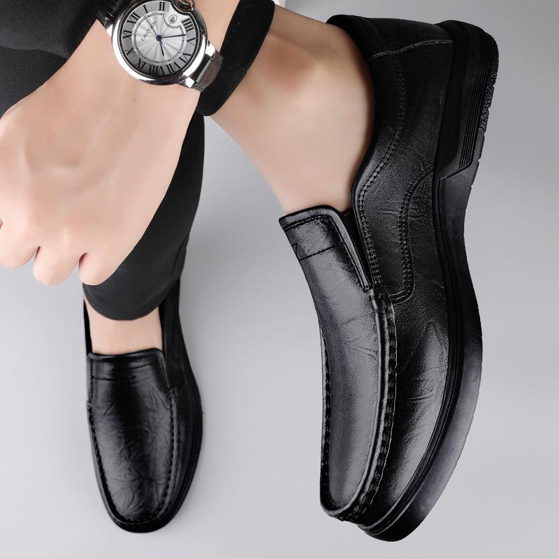 Fashion New Casual Male Dress Shoes Handmade Men Business Shoes Men's High Quality Genuine Leather Loafers Moccasins Walking Men Flats