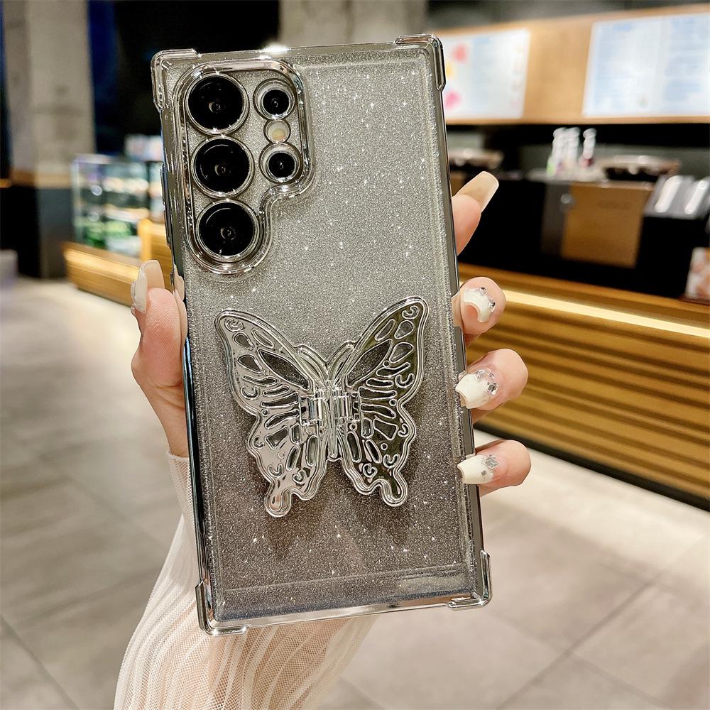 Samsung S26 Ultra Butterfly Stand Case: New Four-Corner Airbag Anti-Drop Glitter