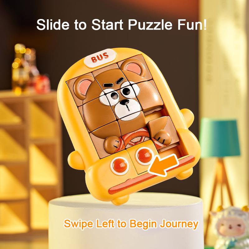 3D Animal Sliding Block Puzzle, Educational Montessori Maze Toy For Logic Training With Cute Pet Figures