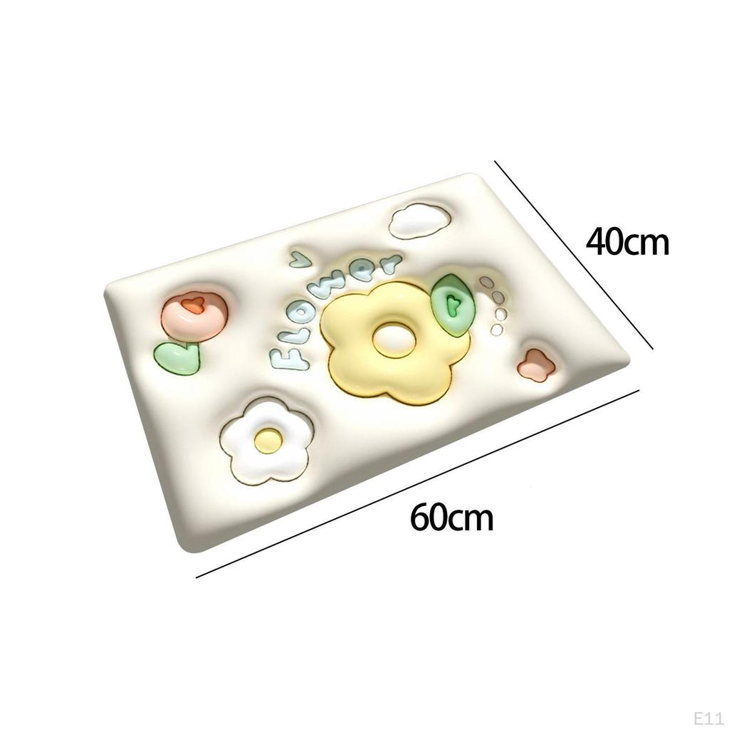 Floor Mat, Super Absorbent Bath Quick Cute Blossom Resistant 3D Floral Bathroom Carpet, for
