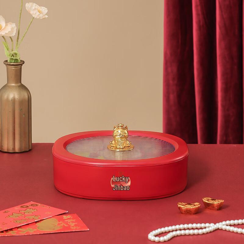 RuHan Double-Layer Divided Candy and Snack Box with Lid