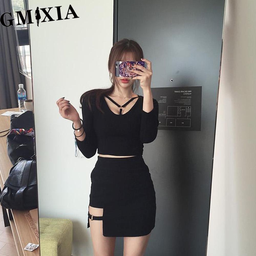 GMXIA Moda damă casual fuste de primăvară cu imprimeu de culoare solidă