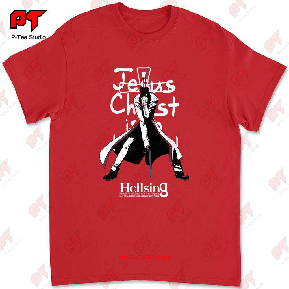 Hellsing Mens T Shirt Anderson Jesus Christ Posed Image P5AD S