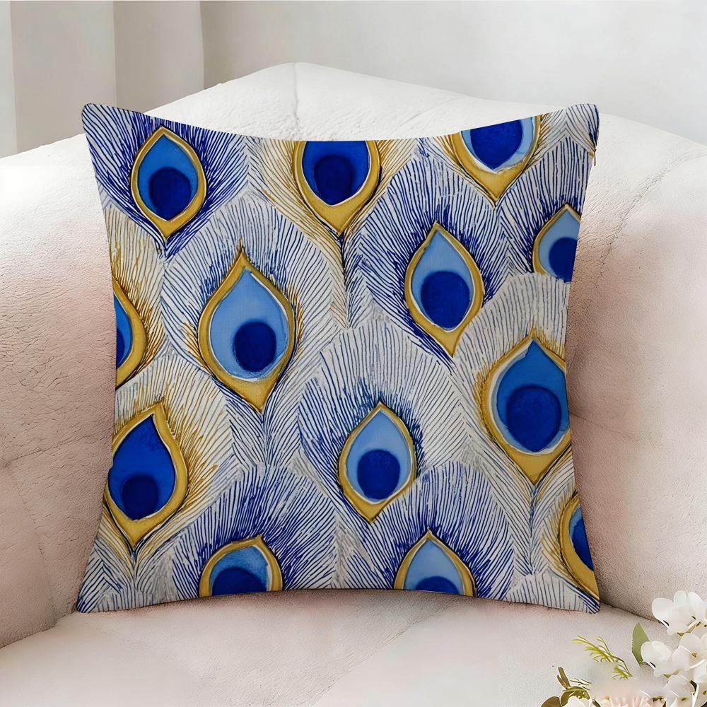 Peacock Texture Pillow Case Pillowcase Doublesided Printed Sofa Cushion Bedroom Headboard Pillow