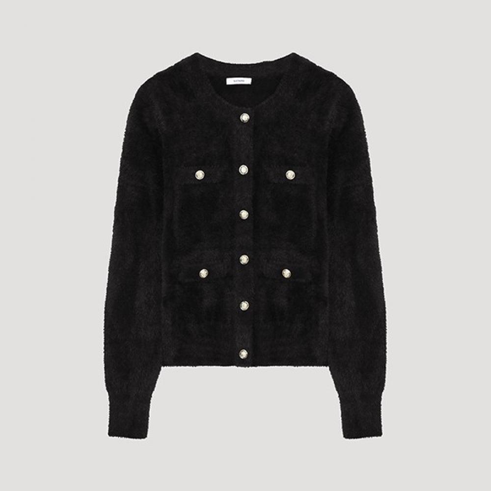 

She S miSS Hairy Round Neck Cardigan SSkcdo42550 Bk blacks/66