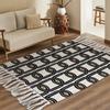 Striped Cotton Linen Rugs with Tassels for Living Room Bedroom Carpets Door Floor Mats Bedside Area Rugs Entramce Doormats