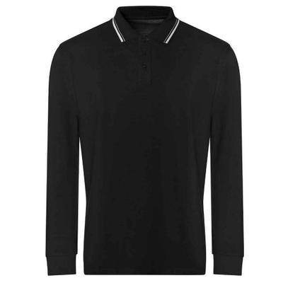 Mens Tipped Long-Sleeved Polo Shirt